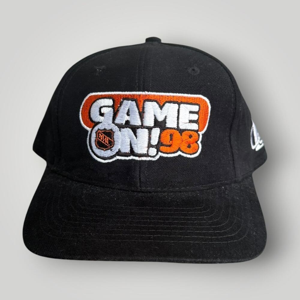NHL 'Game On 98' Hat Cap Black Vintage 90s Logo 7